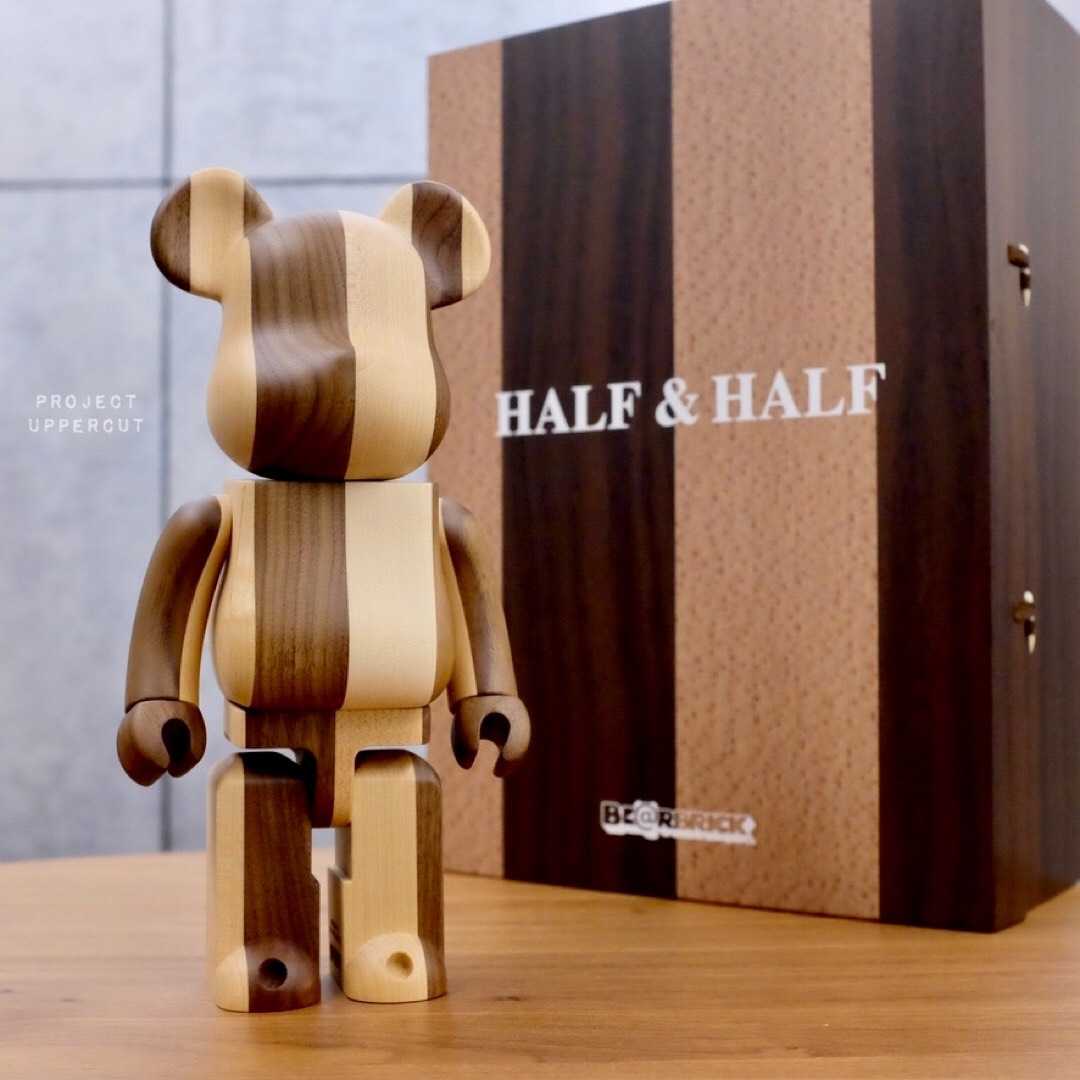 BE@RBRICK 400% KARIMOKU - Half & Half (Wood) [New]