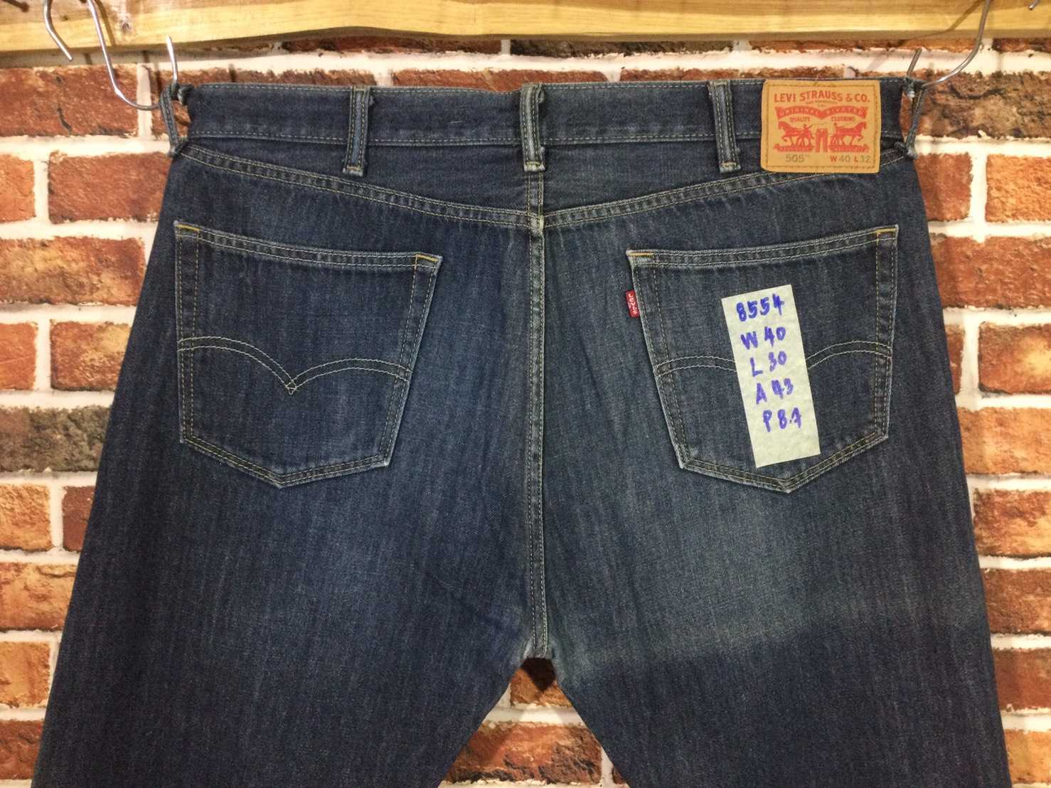 รหัส8554 Levi's505(ตรงป้าย)  Made inLesotho เลขกระดุม3405 วัดจริง เอว40