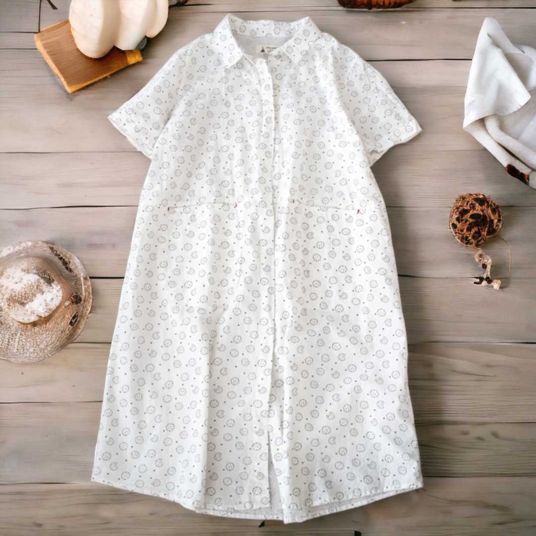 เชิ้ตยาวทรงoversize โทนสีขาวลายคุกกี้น่ารักน่าใส่ ผ้าดีมากเนื้อผ้านิ่มนุ่มใส่สบายมากๆ