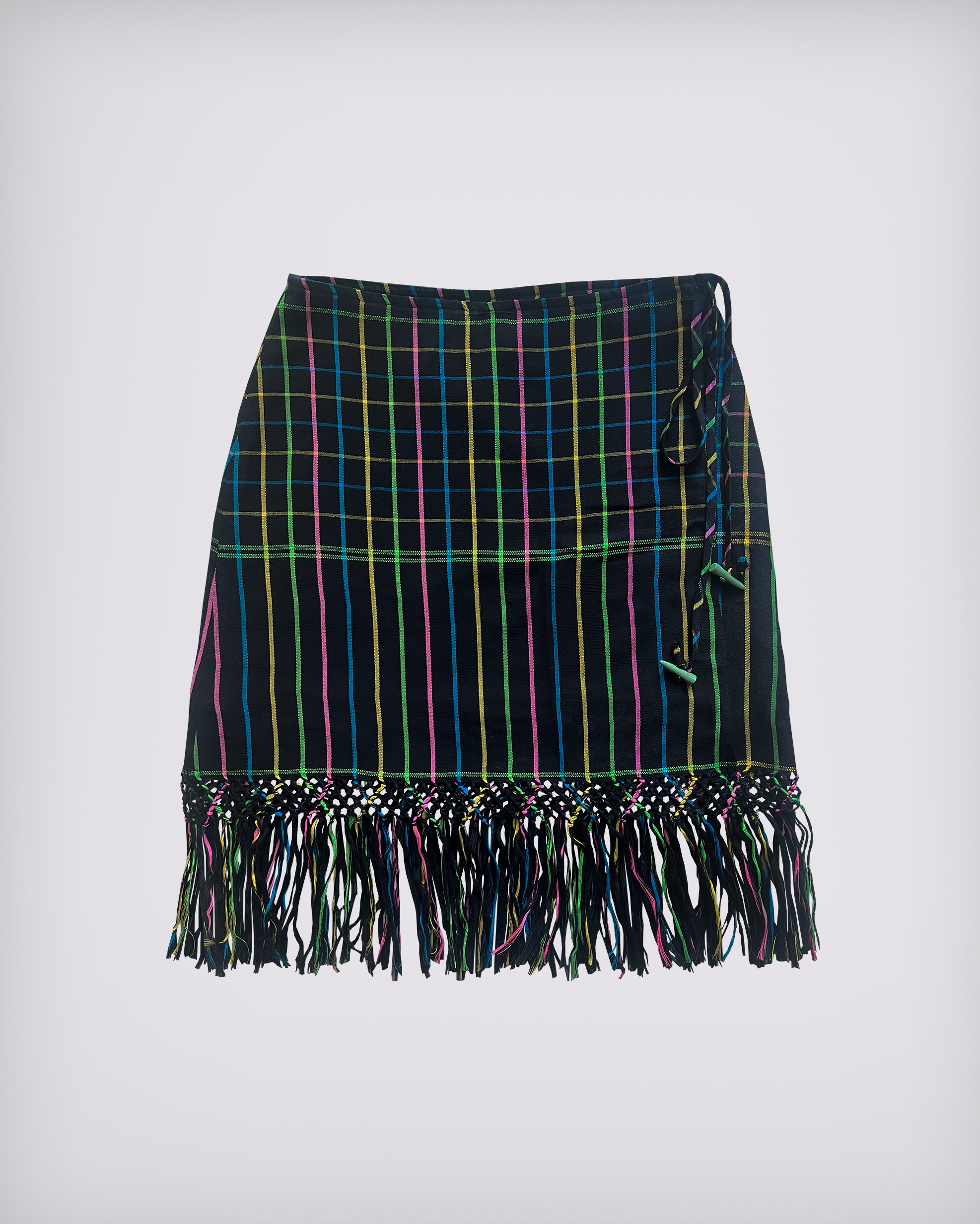 Kao Mah Wrapped Fringe Skirt