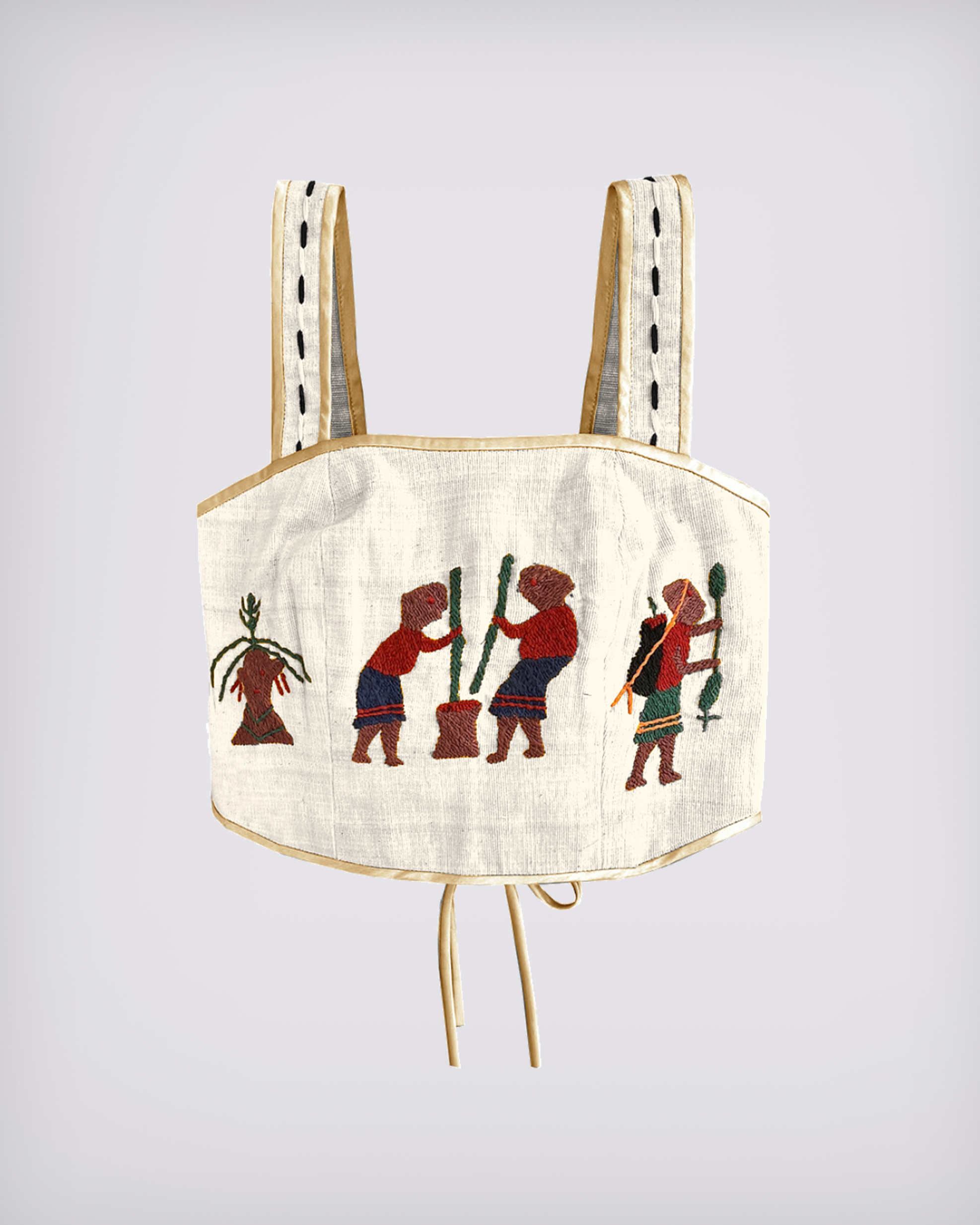 Embroidered Naga Tie Top