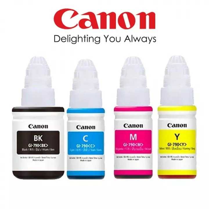 หมึกเติมปริ้นเตอร์ Canon GI-790 ของแท้บริษัทมีกล่อง รุ่น G1000,G2000,G3000,G1010,G2010,G3010