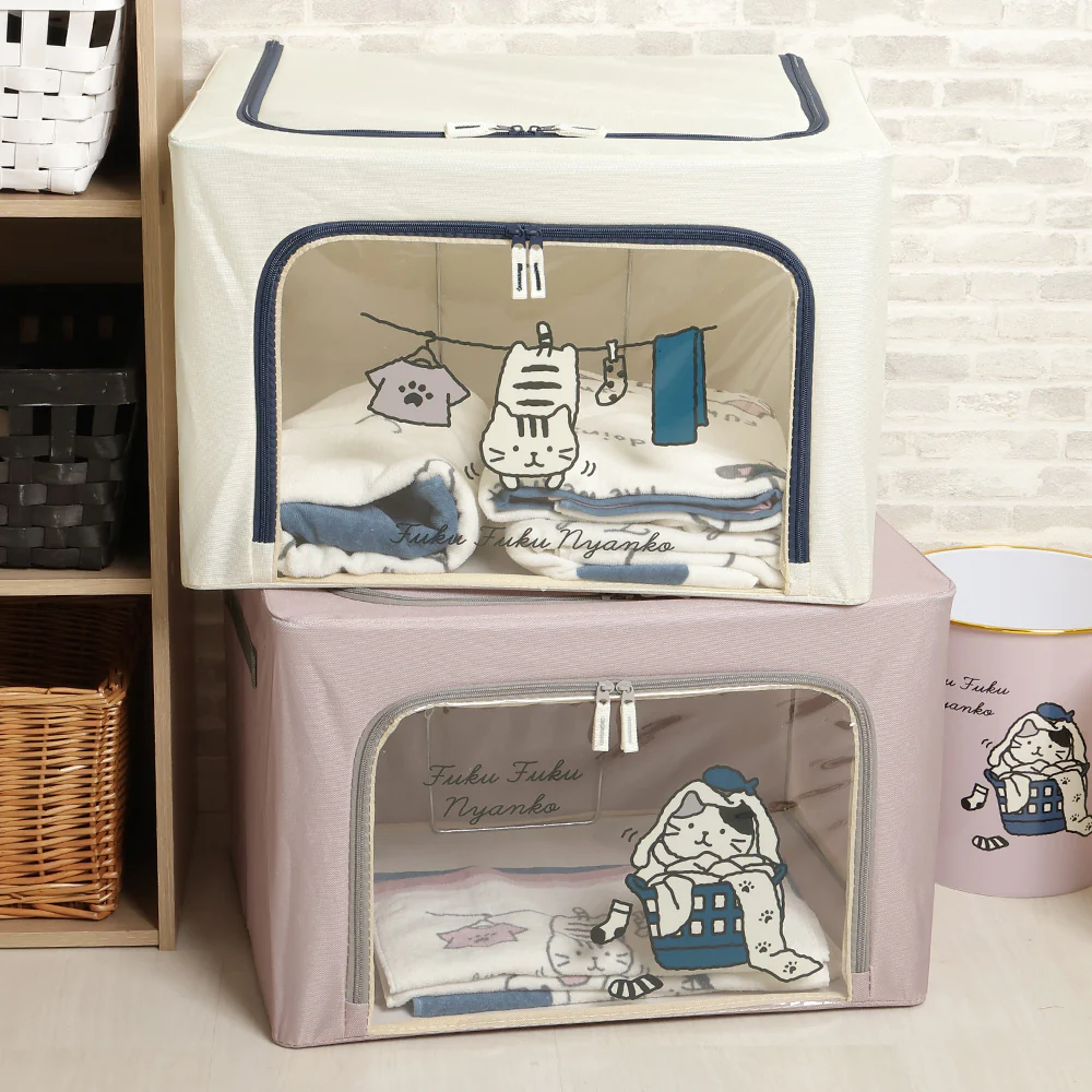 ✳︎ กล่องเก็บของลายแมว Laundry Storage Box with Window