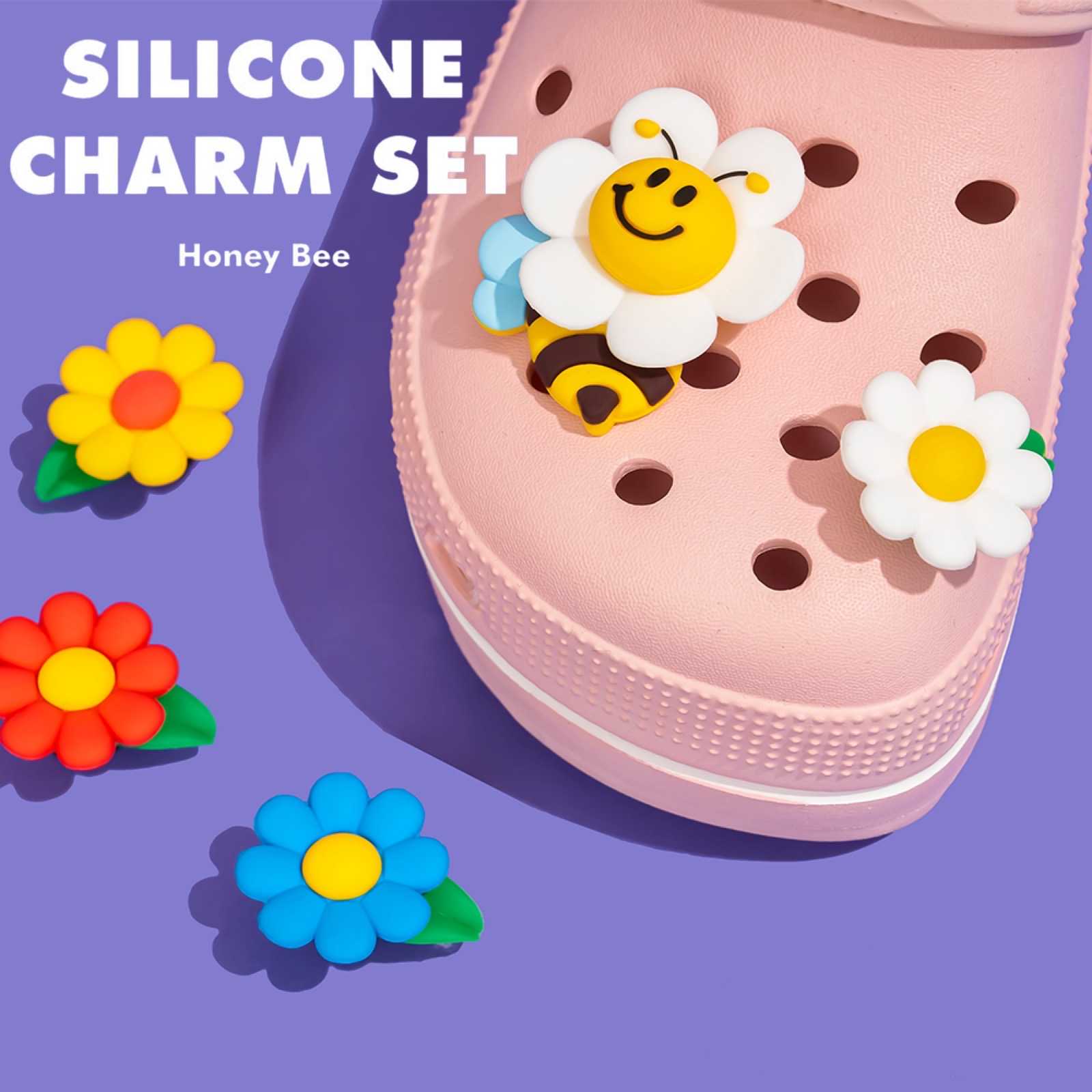 【Wiggle Wiggle】Silicone Charm SET [Honey Bee] Wiggle Honey Bee Silicone Charm Set / ชุดตัวติดรองเท้าผึ้ง