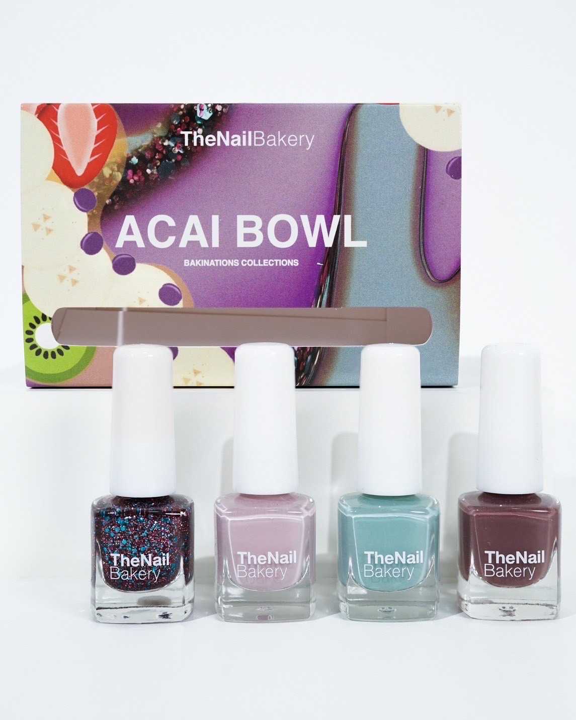 💜ยาทาเล็บสูตรกึ่งเจล เรซิ่นแท้ 100% 4 สี ACAI BOWL SET(4สีx1กล่อง)💙