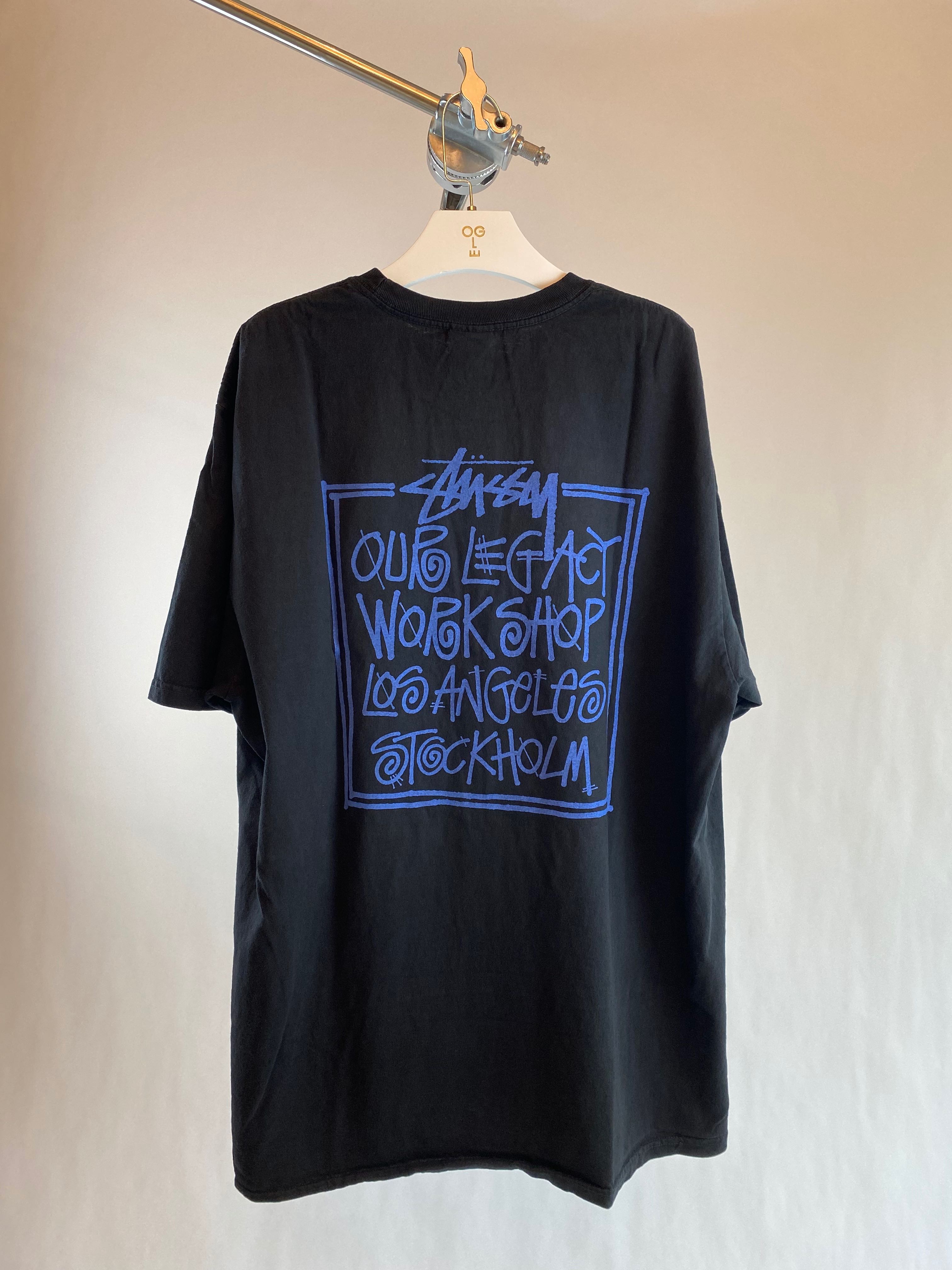 STUSSY OUR LEGACY FRAME PIGMENT DYED TEE BLACK