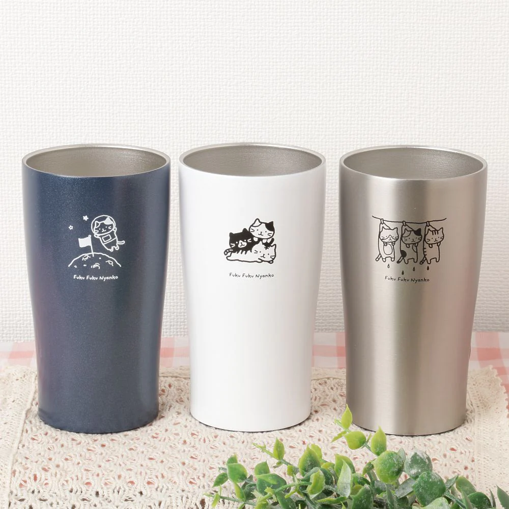 แก้วเก็บอุณหภูมิลายแมว Stainless Steel Tumbler