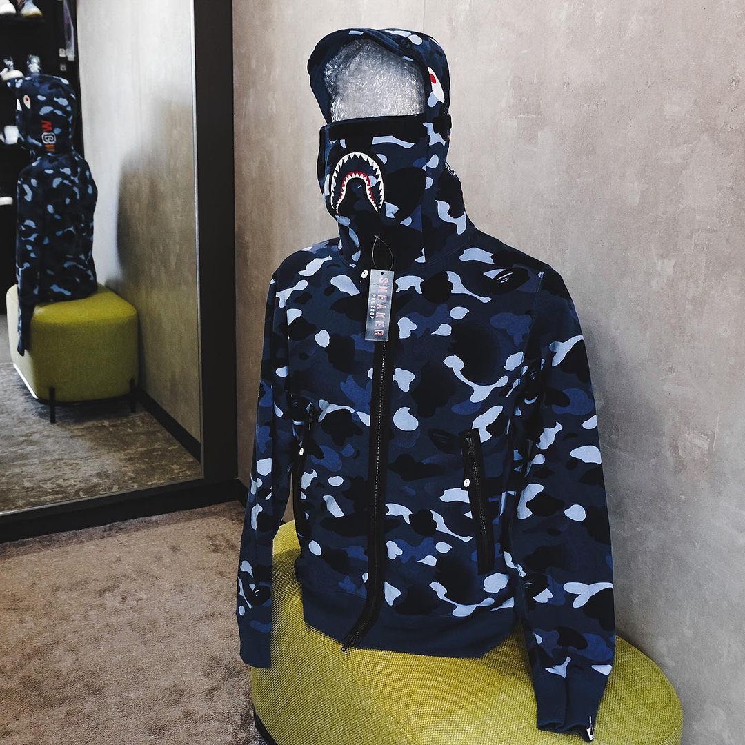 Bape Gradation Camo Shark Mask Wide Zip Hoodie | LINE SHOPPING
