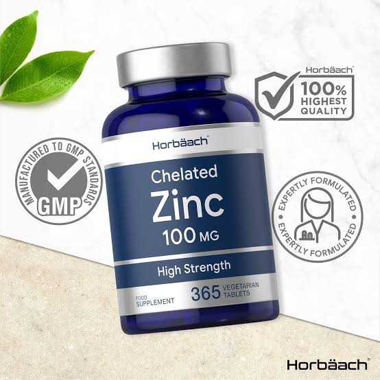 คีเลต ซิงค์ Chelated Zinc 100 mg High Strength 365 Vegan Tablets - Horbaach