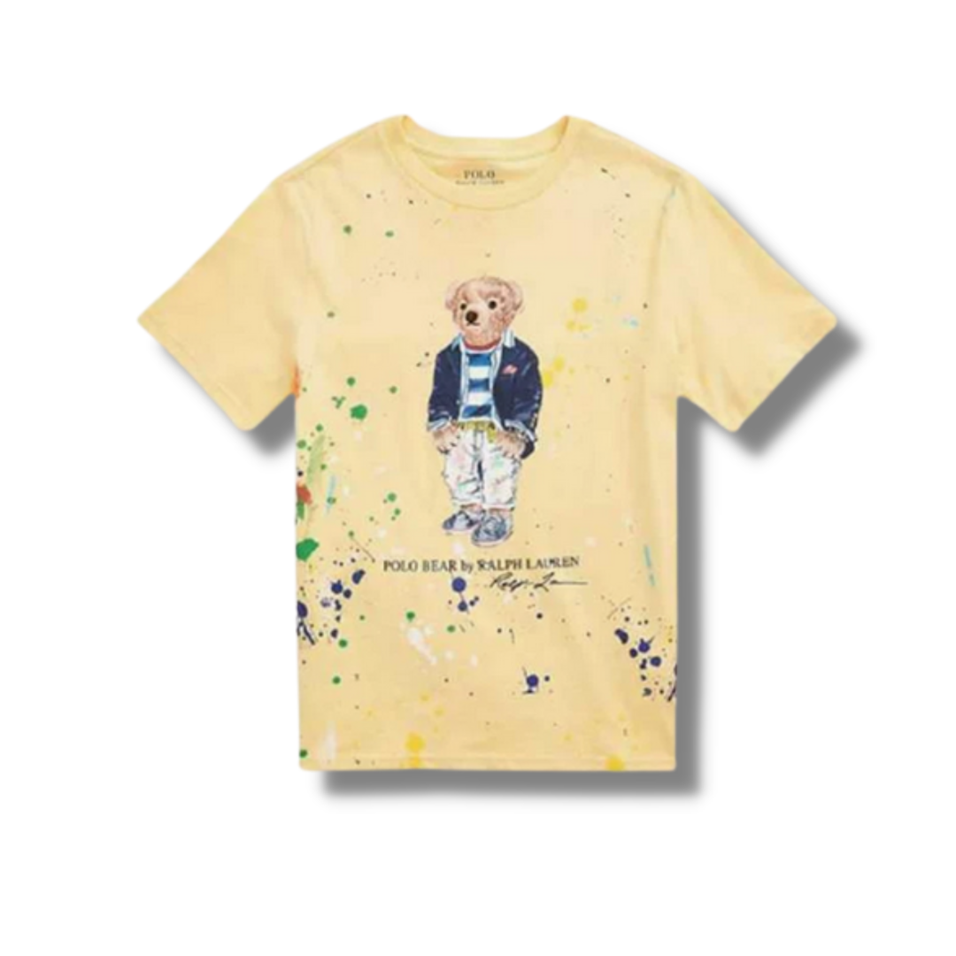 Paint Bear Cotton Jersey Tee (Empire Yellow)