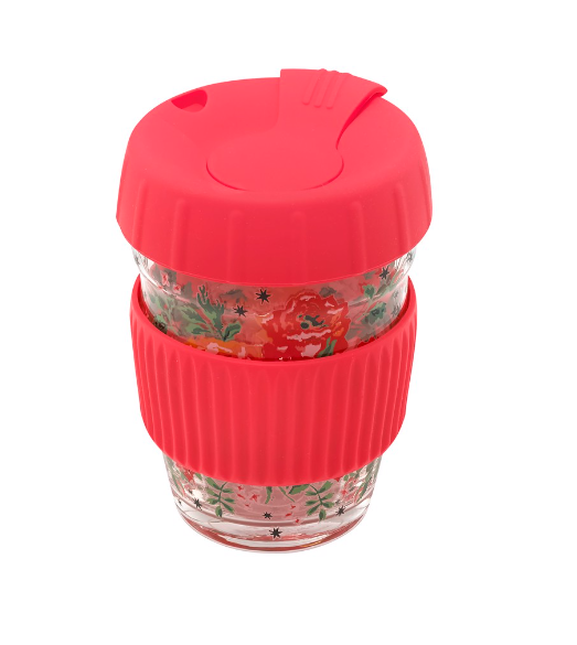 Glass Travel Cup 30 Years Rose