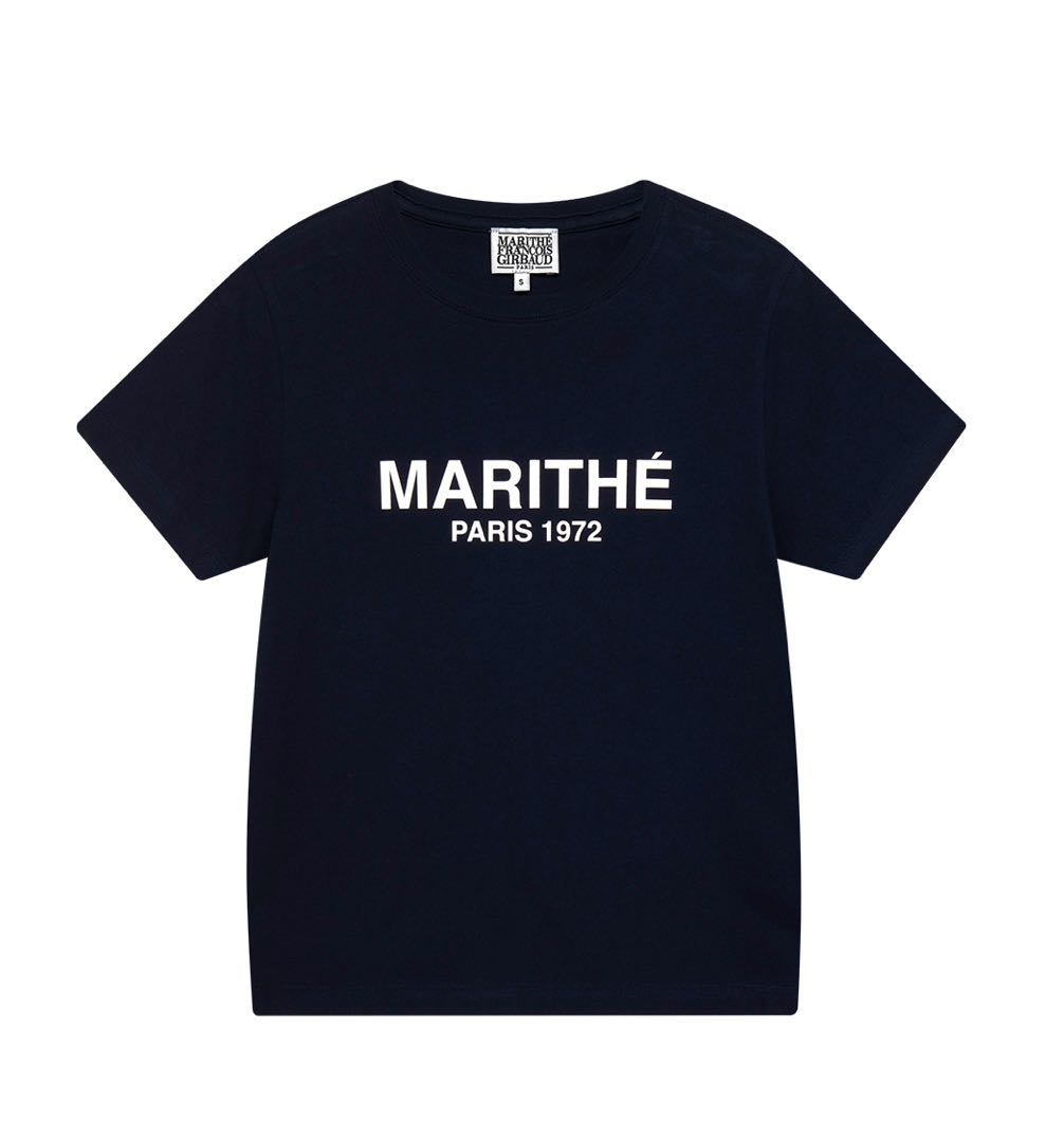(พร้อมส่ง) MARITHE - W CLASSIC LOGO TEE สี Navy (S)