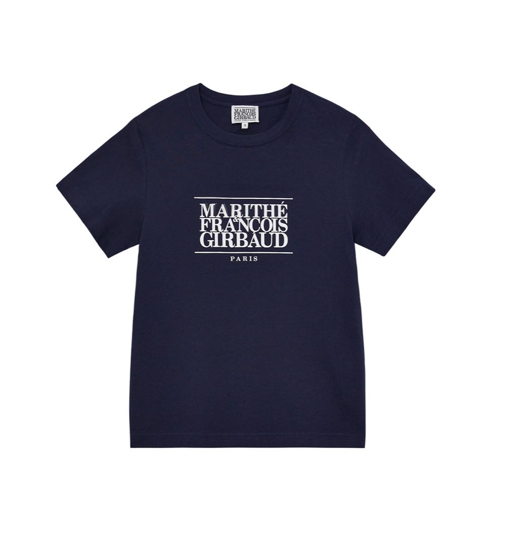 (พร้อมส่ง) MARITHE - W CLASSIC LOGO TEE  สี Navy (S)