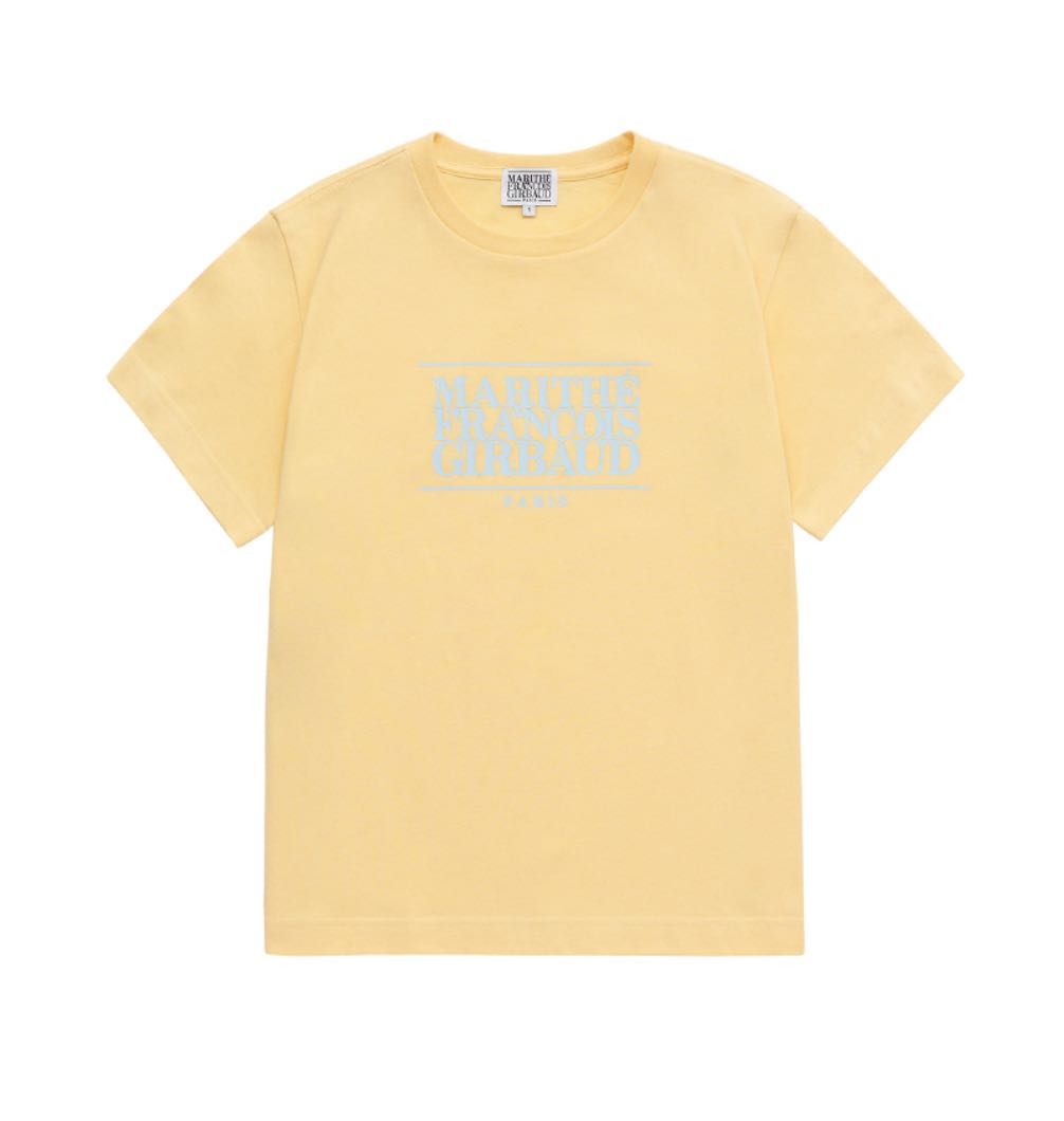 (พร้อมส่ง) MARITHE - W CLASSIC LOGO TEE สี Light Yellow (S)