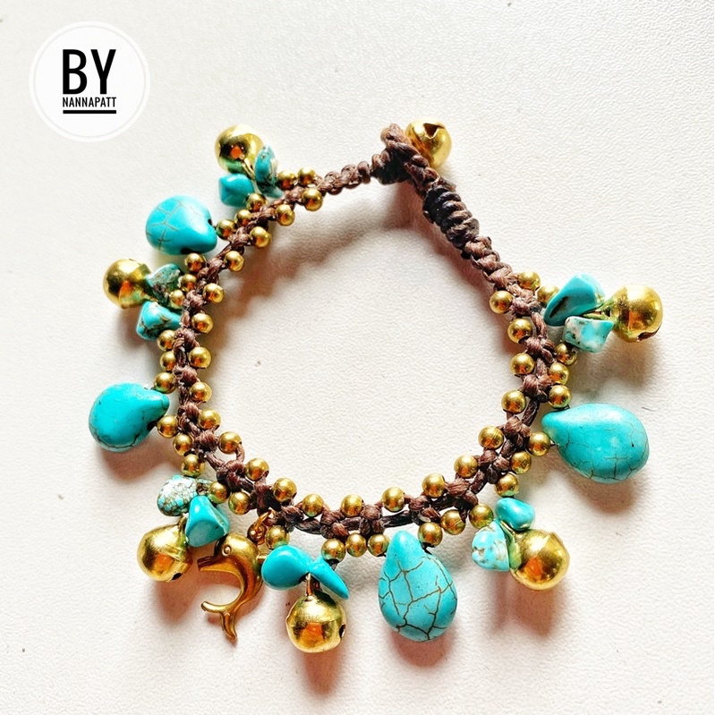 สร้อยข้อมือ แฮนด์เมด สีฟ้าเทอร์คอยด์