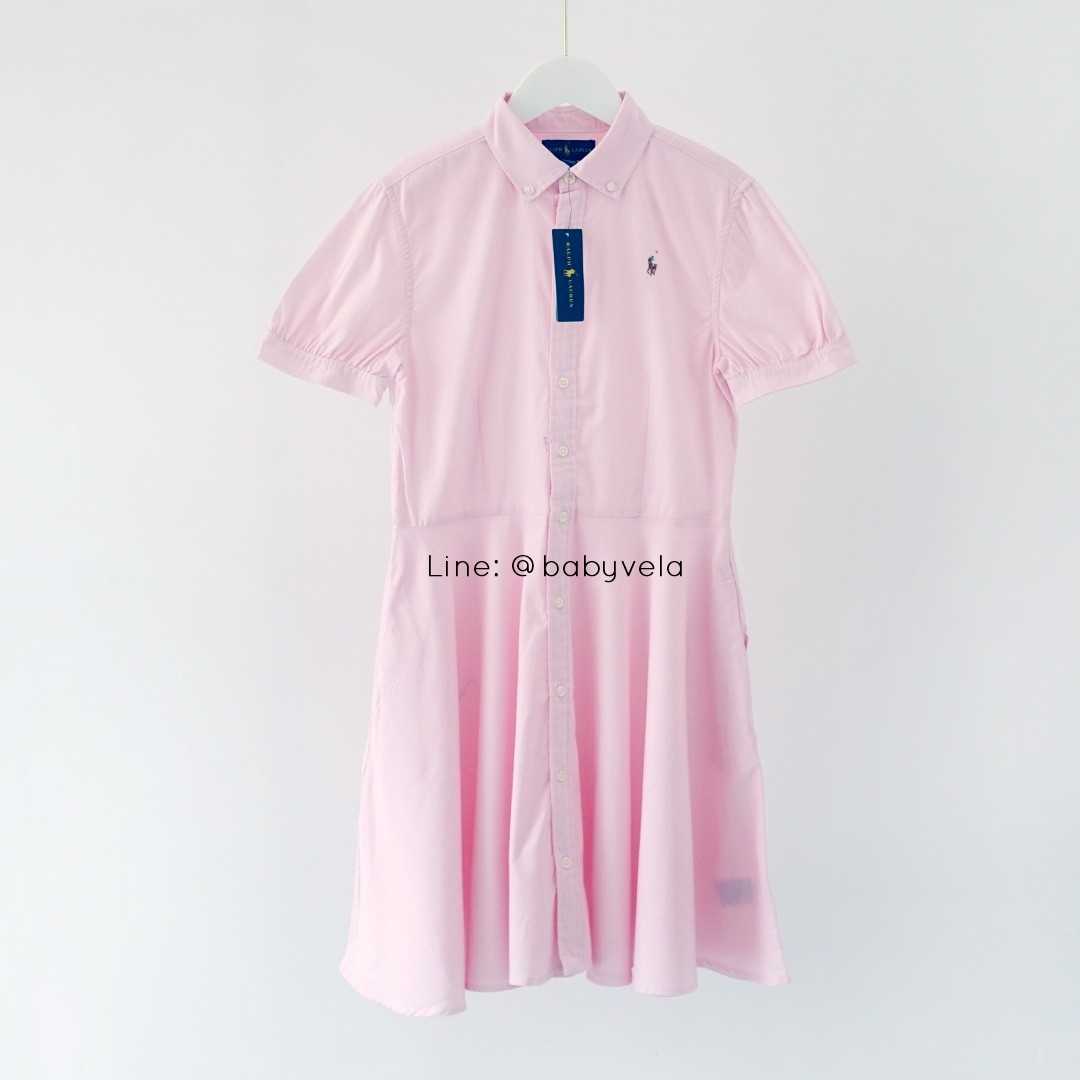 Girls Cotton Oxford Shirtdress (Deco Pink)