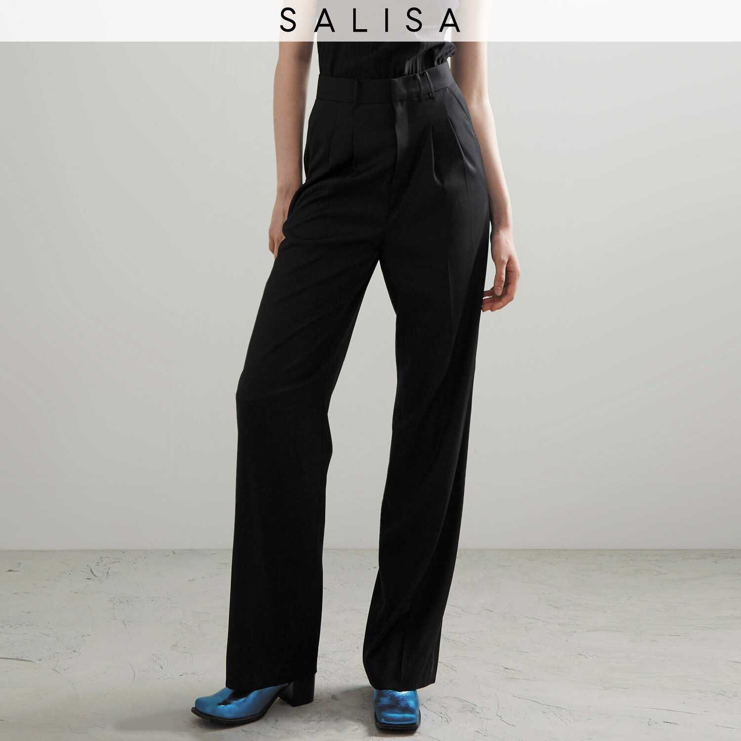 PANTS PF23 Pleated High Waist Black