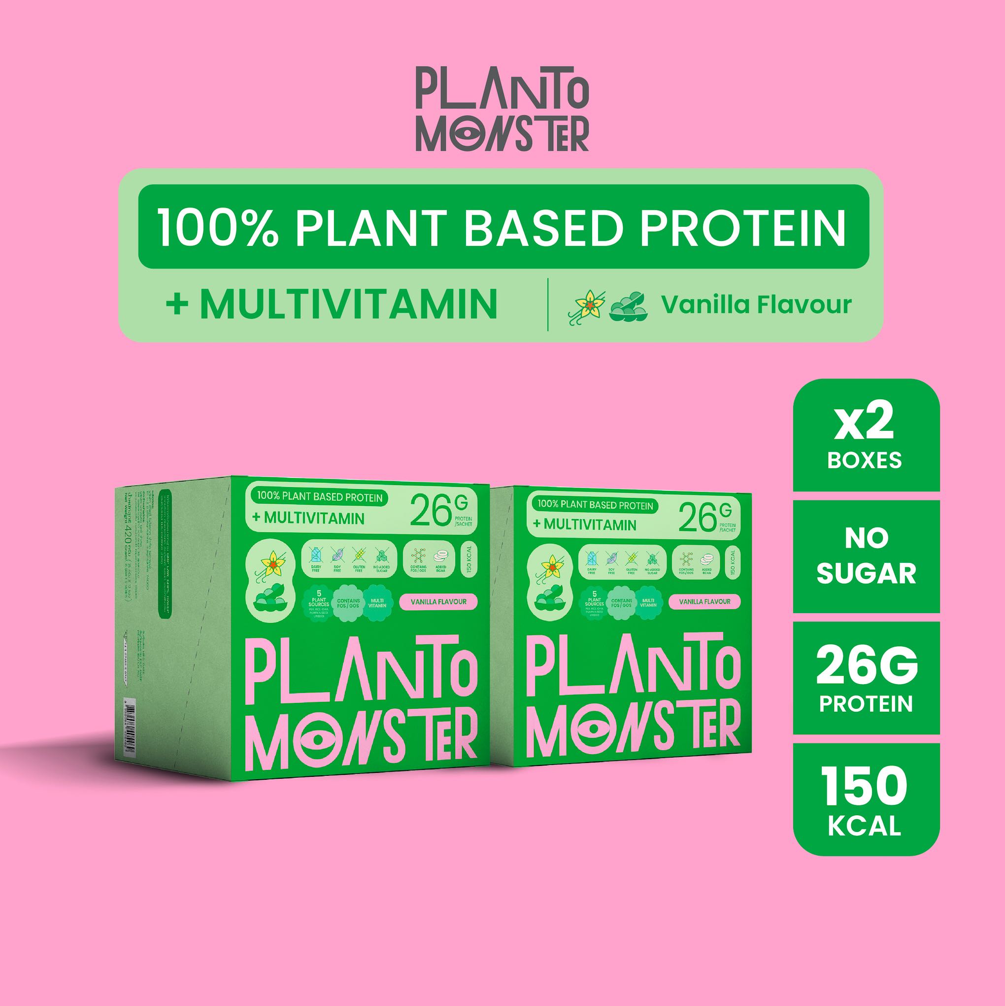 [ส่งฟรี] Bundle set  : PlantoMonster โปรตีนจากพืช รสวานิลลา 2 กล่อง