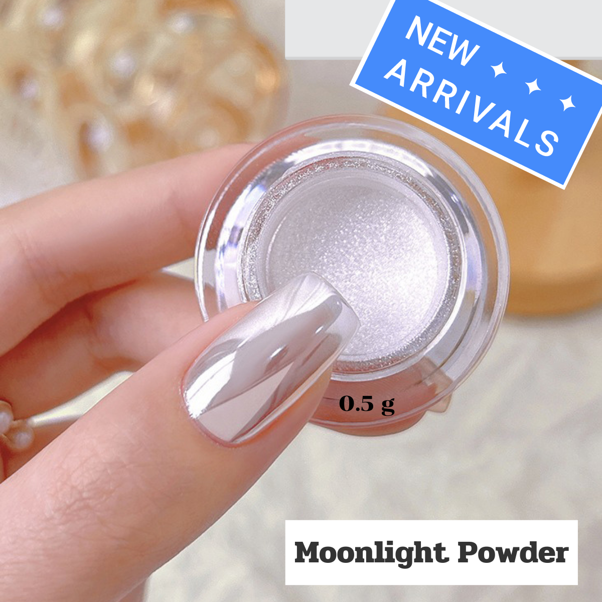✨ผงขัดกระจกออโรร่า Moonlight Powder ขัดเล็บให้ดูเงาสวยดั่งไข่มุก✨#K5002