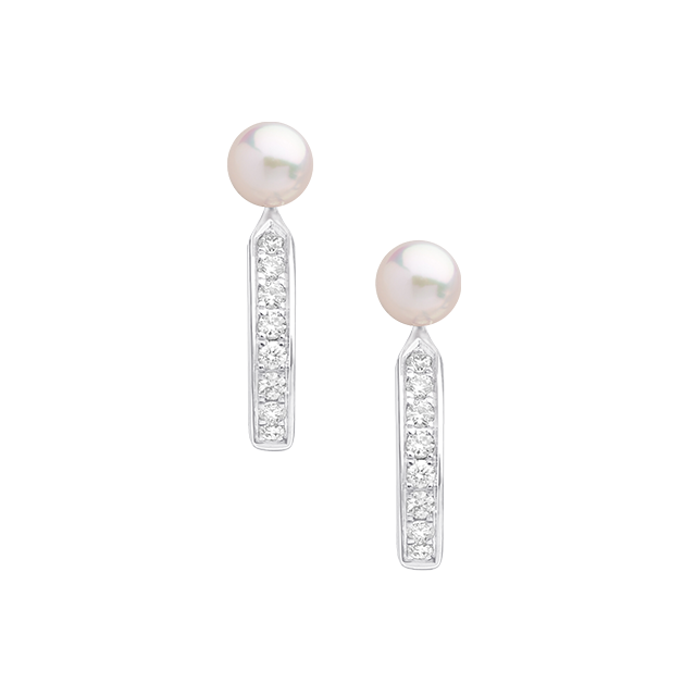 City Light Diamond and Pearl Hoop Earrings
