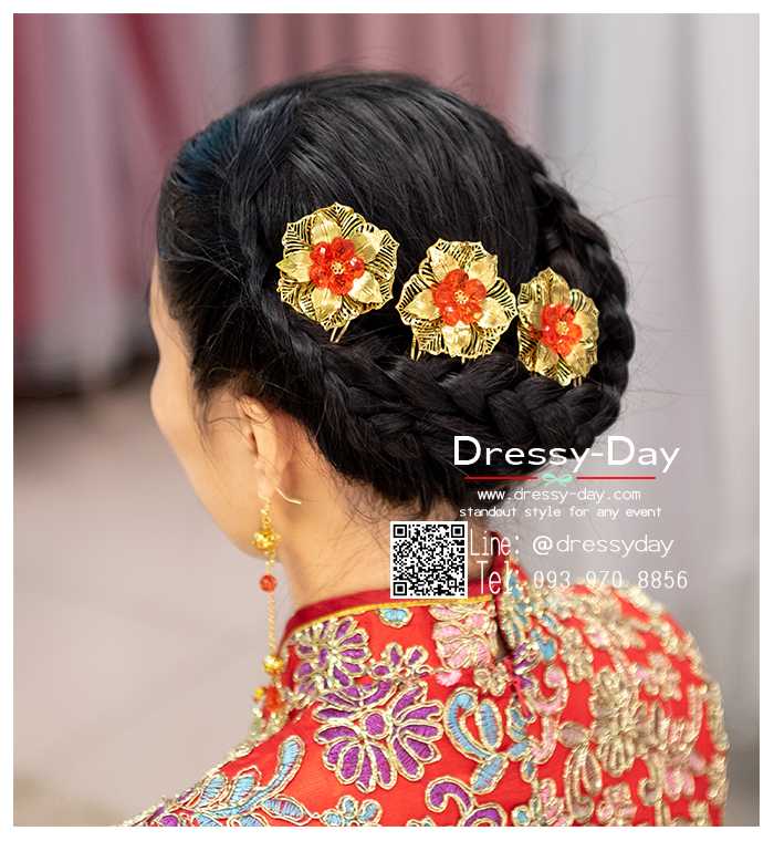 TR152 ปิ่นปักผมจีนพร้อมส่ง เครื่องประดับผมเจ้าสาวจีนโบราณ สวยหรูหรา