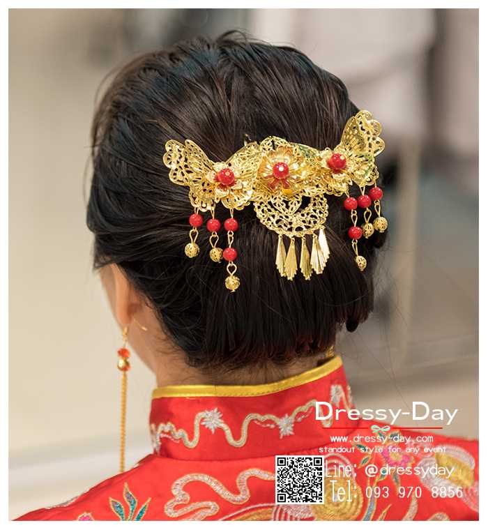TR086 ขาย เครื่องประดับผมจีนโบราณ ปิ่นปักผมจีน เครื่องประดับหัวจีน ใส่คู่กับชุดยกน้ำชา สวยๆ หรู