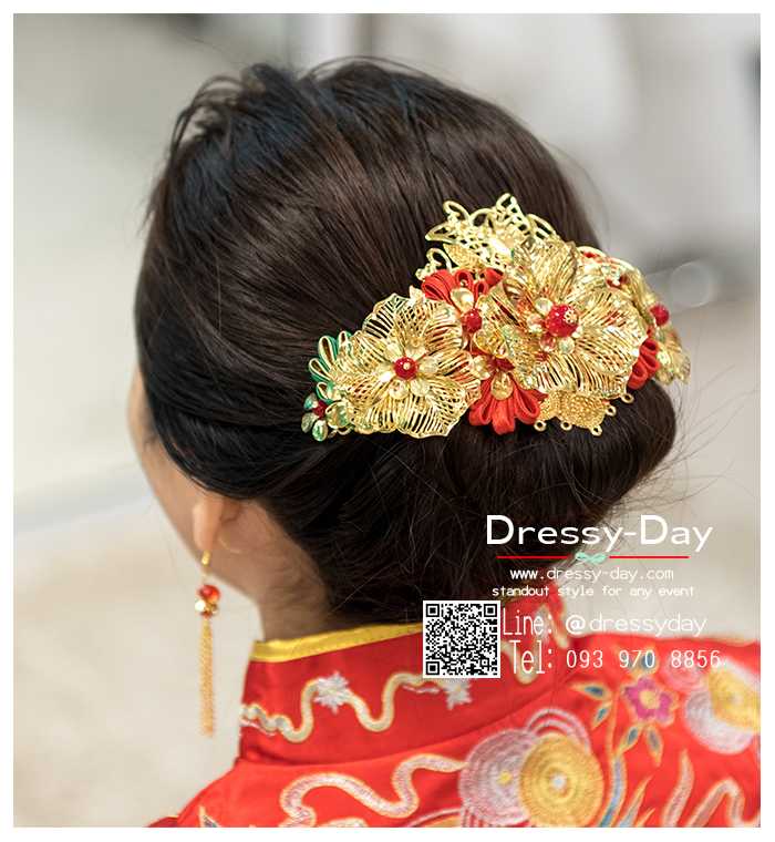 TR055 ขาย เครื่องประดับผมจีนโบราณ ปิ่นปักผมจีน เครื่องประดับหัวจีน ใส่คู่กับชุดยกน้ำชา สวย หรูหรา