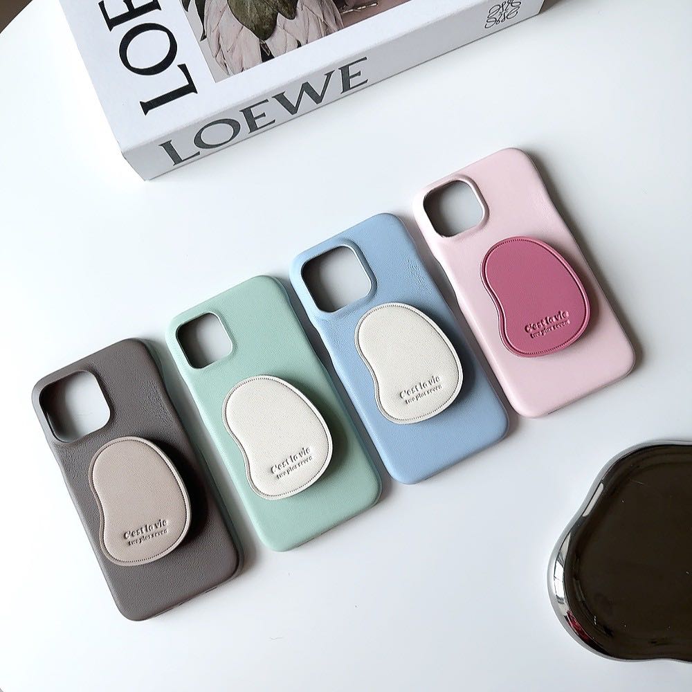 สอบถามก่อนกดสั่ง เคสหนัง holder griptok ไอริง สีพื้น หนัง  เปิดข้าง เคสด้าน เคสไอโฟน เคสiphone