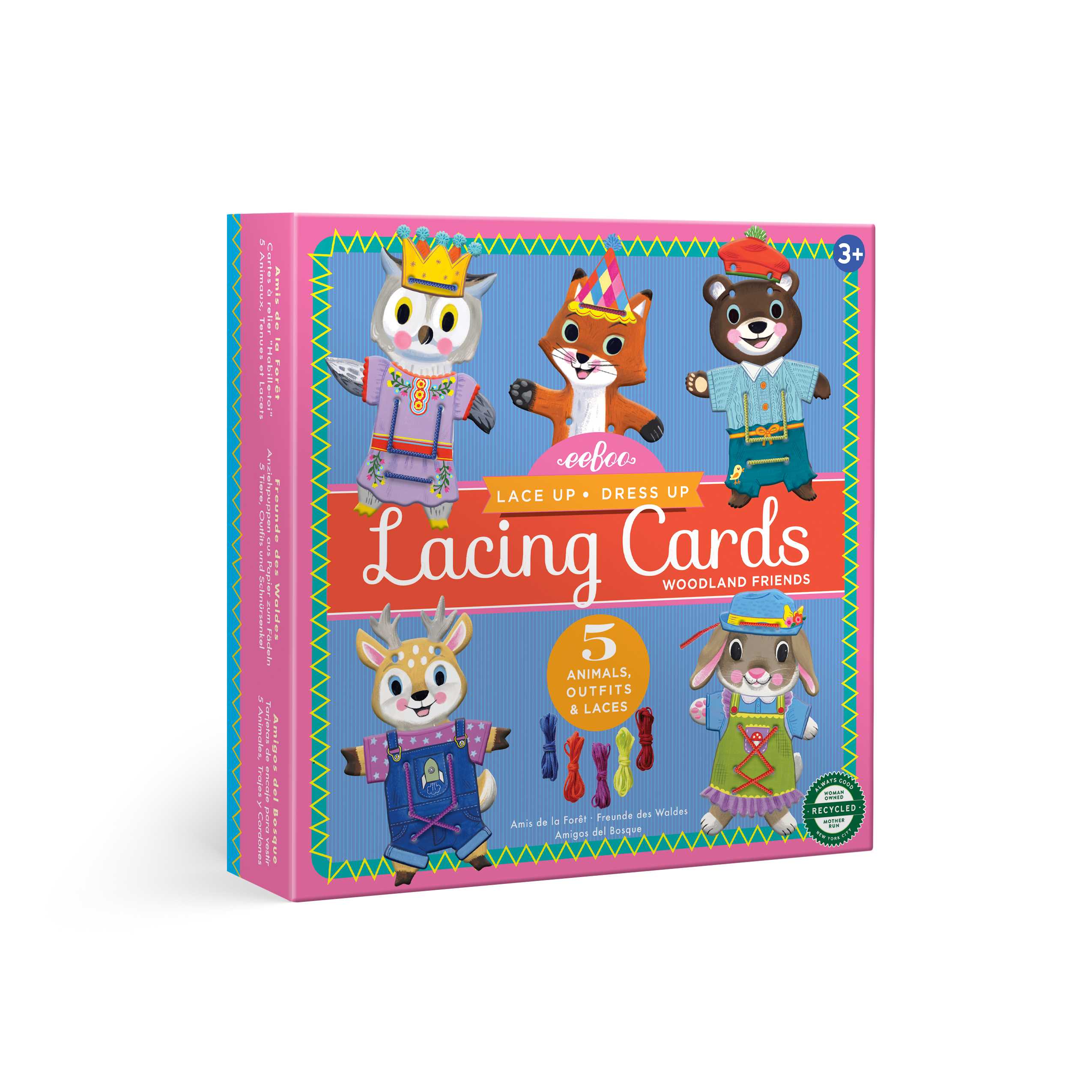 eeBoo  Woodland Friends Dress Up Lacing Card