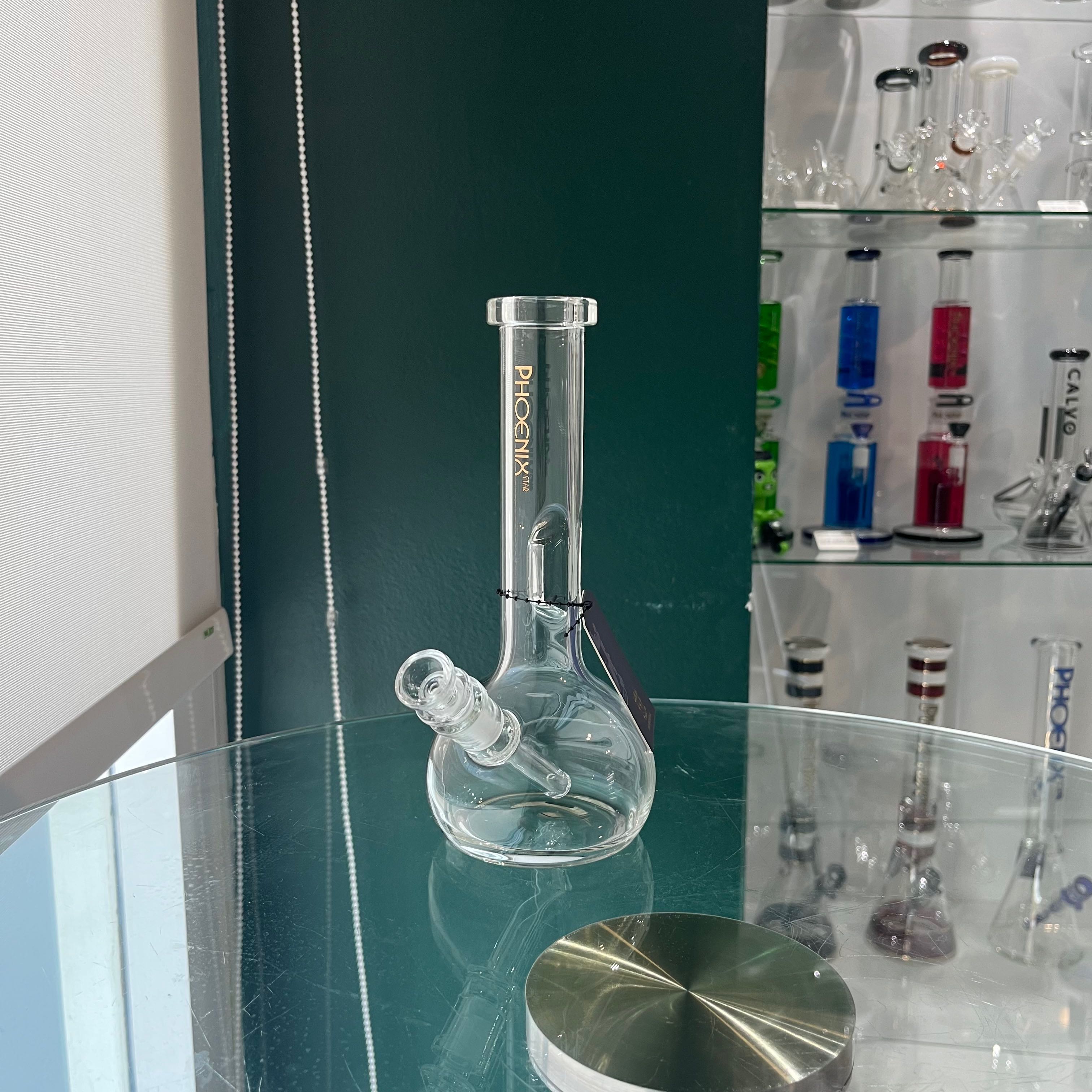 บ้องแก้วพกพา Phoenix Star สูง21.5cm 8.6 inches Phoenix Star Round-Base Bong with insert slide