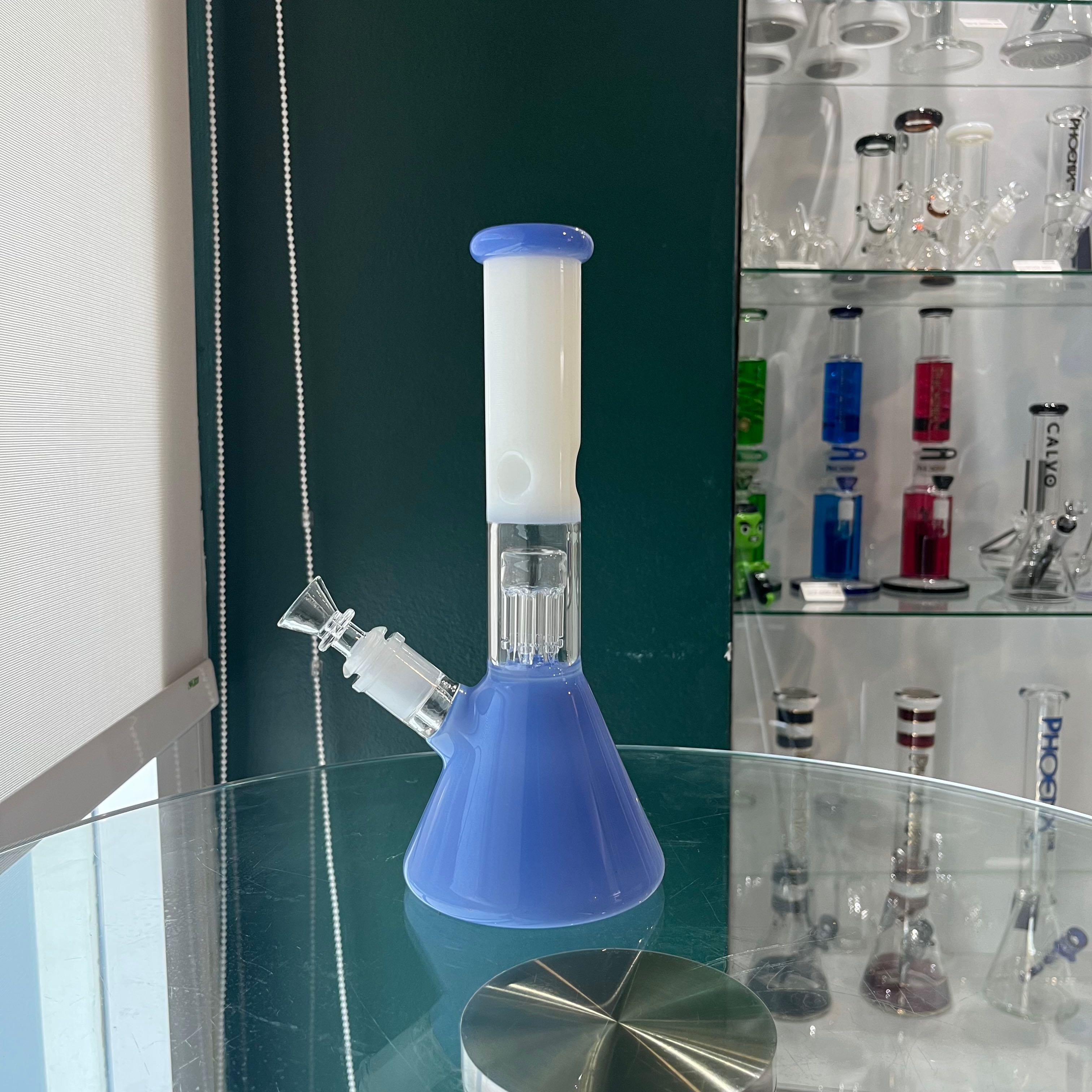 บ้องแก้วพกพา สีวินเทจ สูง25cm พร้อมกรองสองชั้น 10 inches beaker bong with 8arm percolator