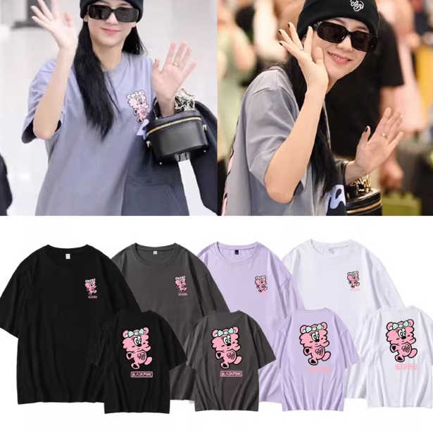 Pre-Order | เสื้อยืดลายการ์ตูน Blackpink แบบจีซูใส่