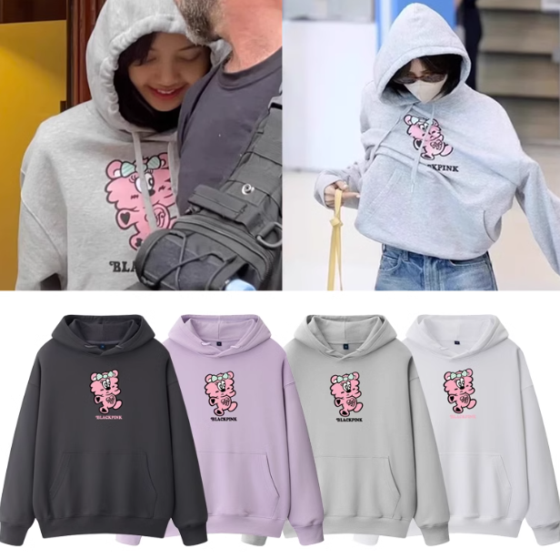 Pre-Order | เสื้อกันหนาวลายการ์ตูน BlackPink แบบลิซ่าใส่