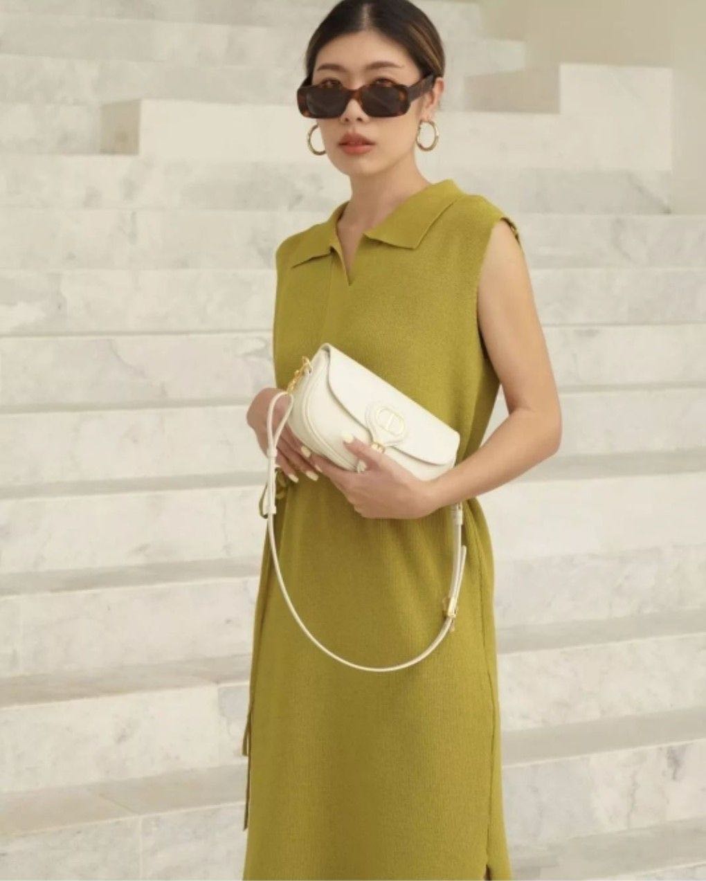  SLEEVELESS POLO KNIT DRESS ( Korean Knit ) 