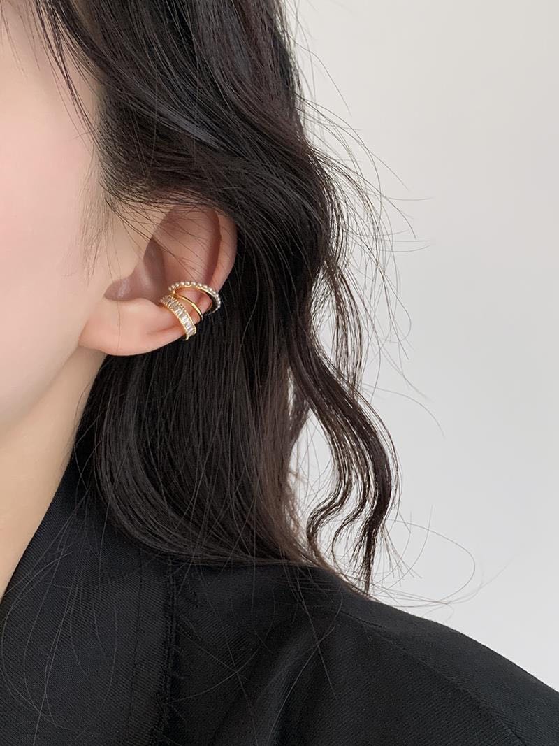 ต่างหูแบบเกาะ(Ear cuff)3เลเยอร์