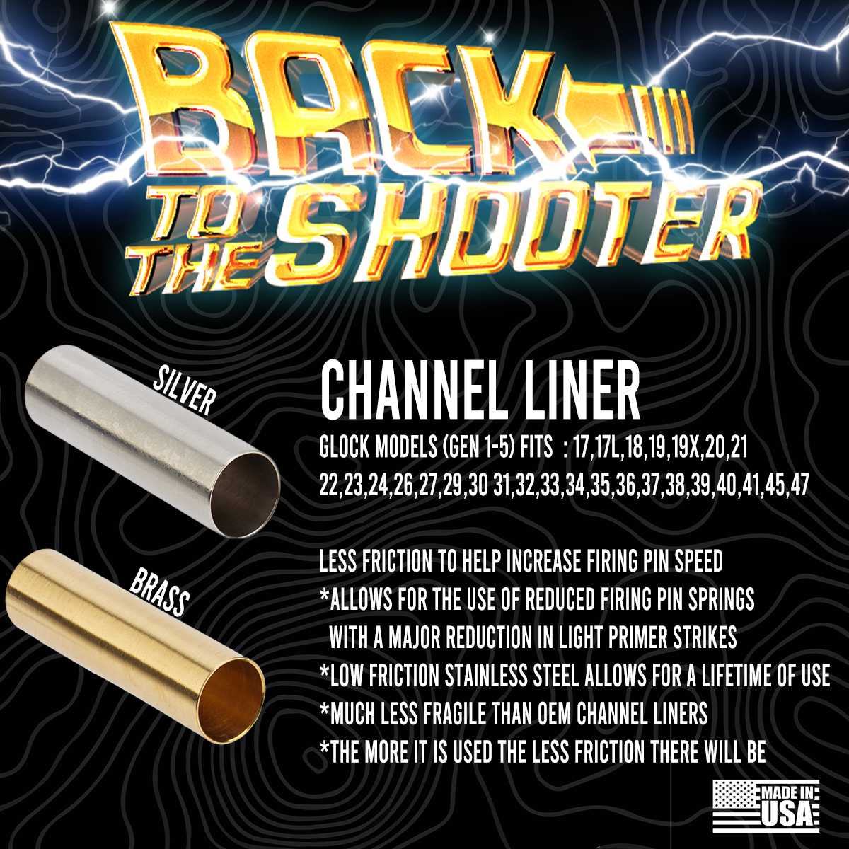 Brass Chananel Liner Glock Gen 1-5