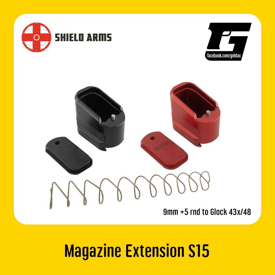 Shield Arms Mag Extension +5 for the S15 Glock 43x/48