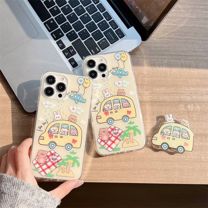 สอบถามก่อนกดสั่ง เคสรถ เคสสัตว์ holder griptok ไอริง ผิวเงา ขอบนิ่ม แข็ง สีเหลือง เคสไอโฟน เคสiPhone