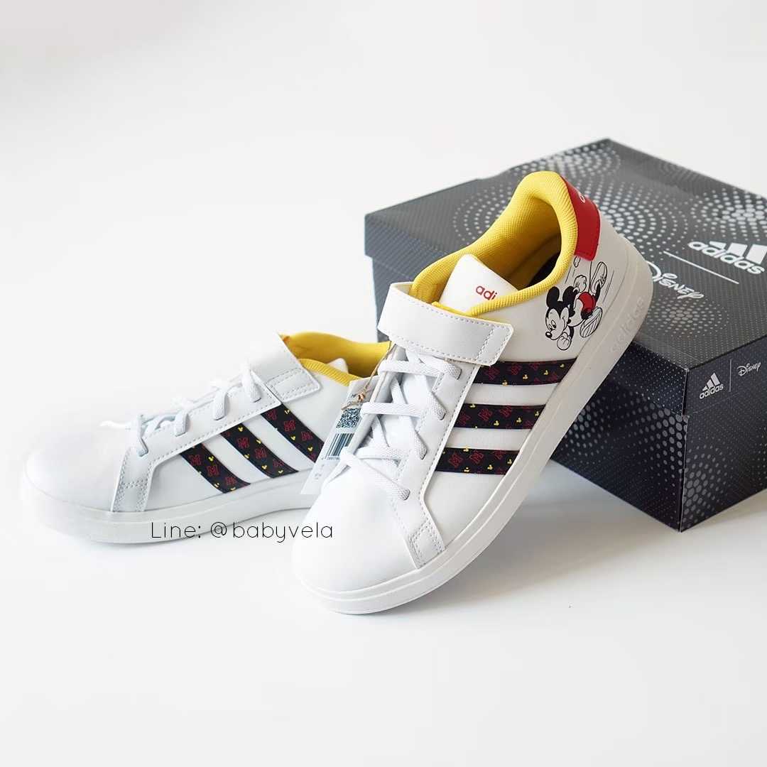 Adidas X Disney Grand Court Mickey Hook-And-Loop Shoes (Cloud White / Core Black / Better Scarlet)