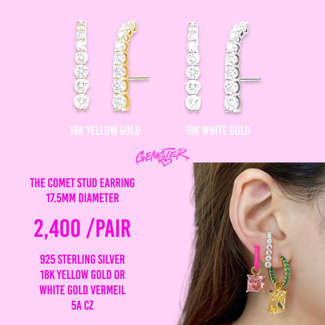 [พร้อมส่ง] The Comet Stud Earring 17.5mm Diameter (Yellow gold)