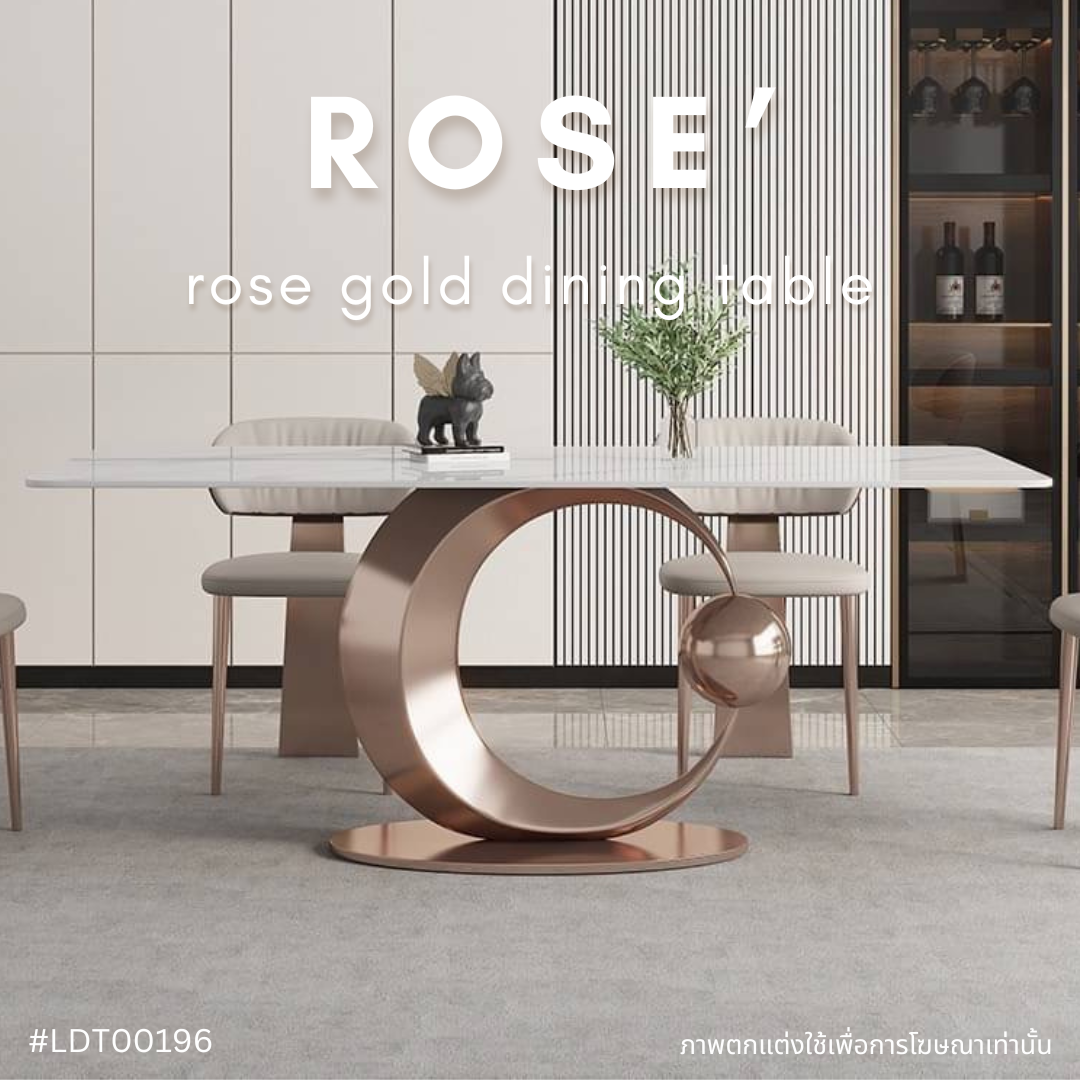 ROSE’ rose gold dining table