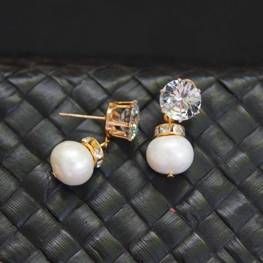 Classic PEARL Stud Earring ✨🤍💎 ต่างหูเจาะมุกแท้ เม็ดใหญ่