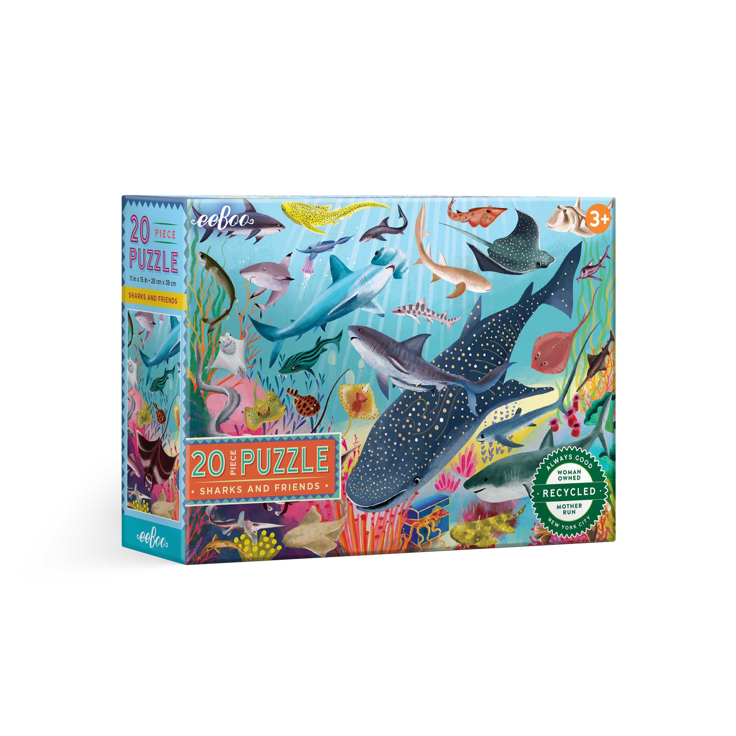 eeBoo Sharks and Friends 20 Pc Big Puzzle