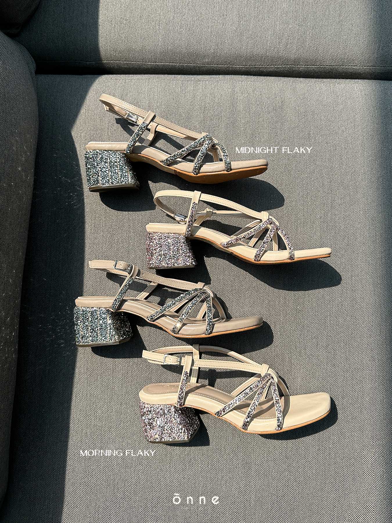 (CLEARANCE) CREMA HEELS - MIDNIGHT FLAKY & MORNING FLAKY