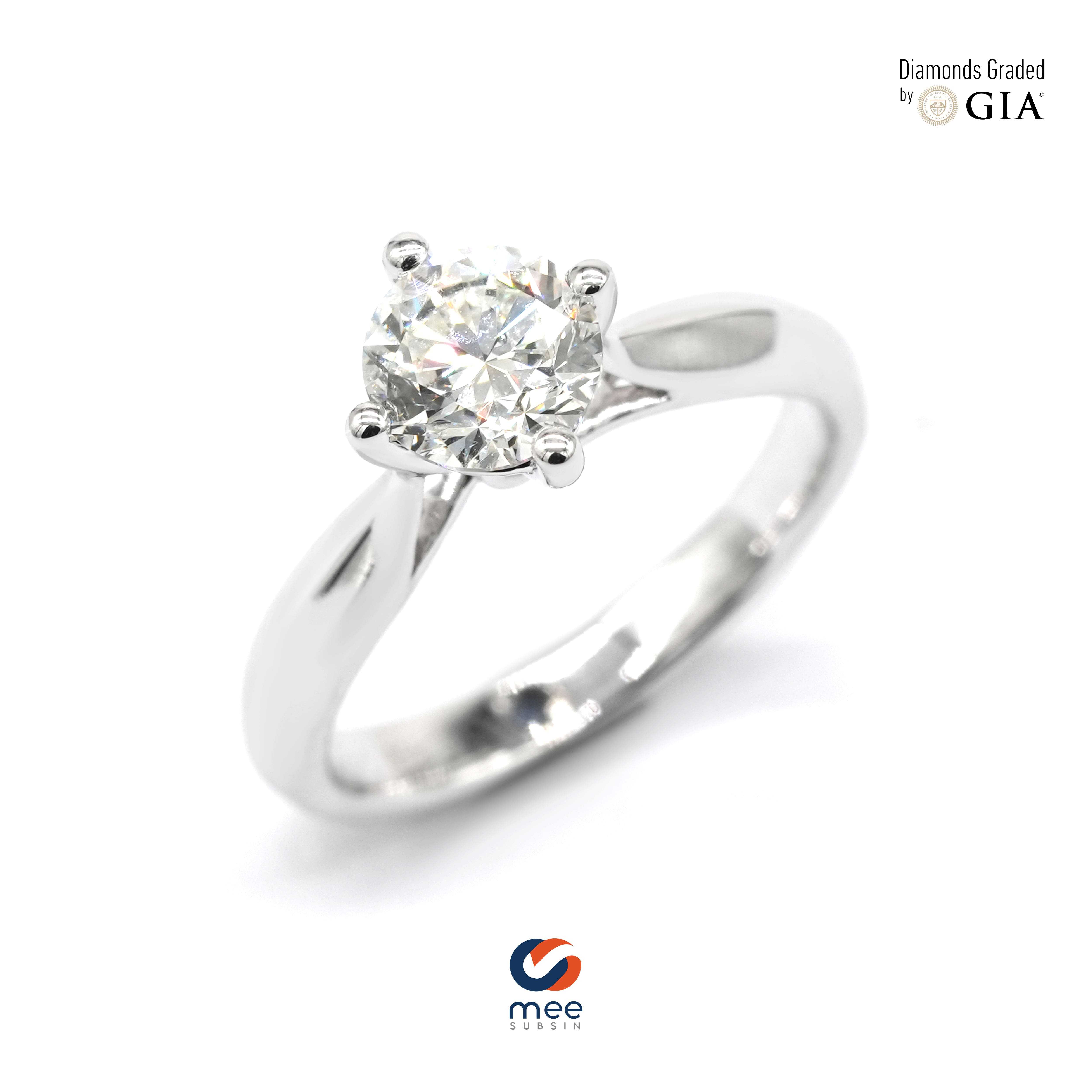 แหวนเพชรเดี่ยว 0.70 กะรัต น้ำ 96 SI1 เซอร์ GIA [RG230108]