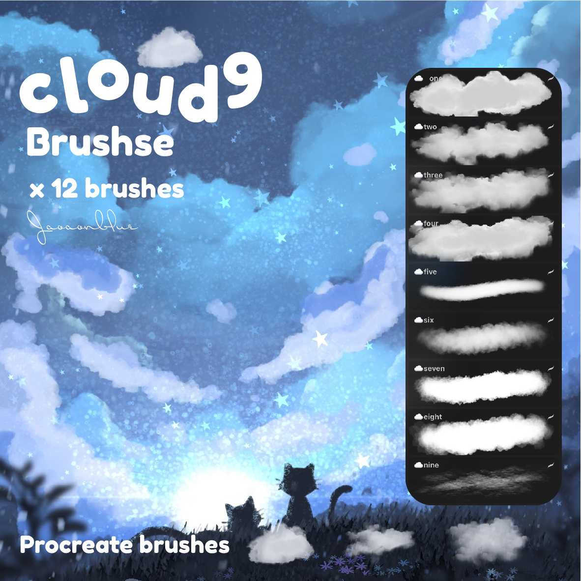 cloud.9 brushes for  Procreate