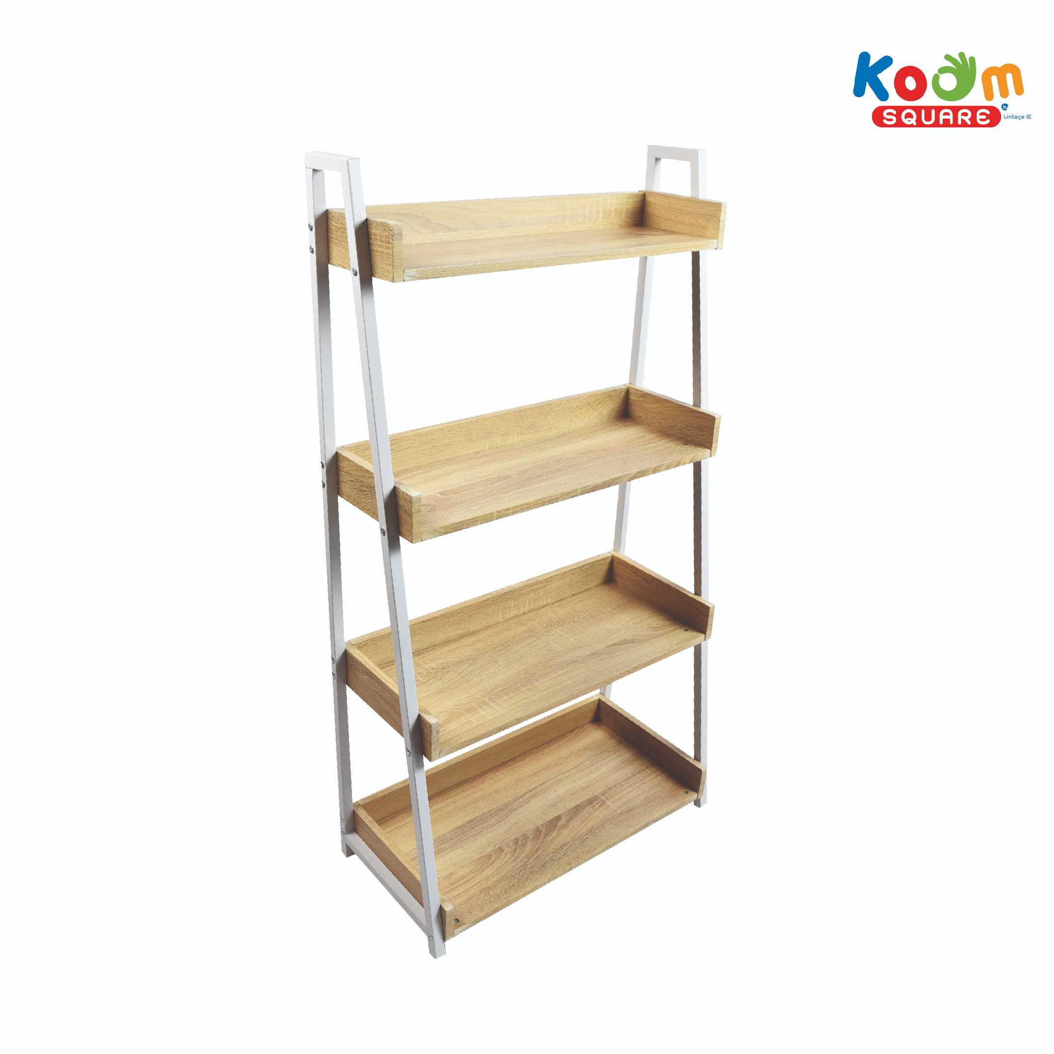ชั้นไม้ โครงสีขาว 4 ชั้น สไตล์มินิมอล รุ่น SJ-584B