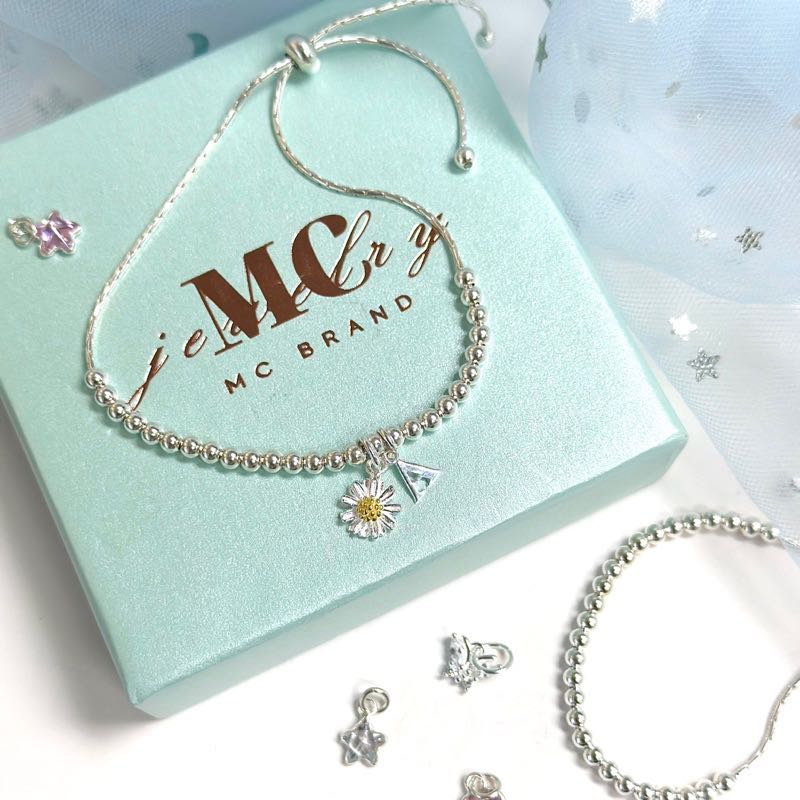 กำไลข้อมือเงินเเท้Ball bead(3 mm) ปรับขนาดได้  Mix and Match I✅ไม่ลอก ไม่แพ้ ✨ฟรีกล่องจิวและผ้าเช็ด✨