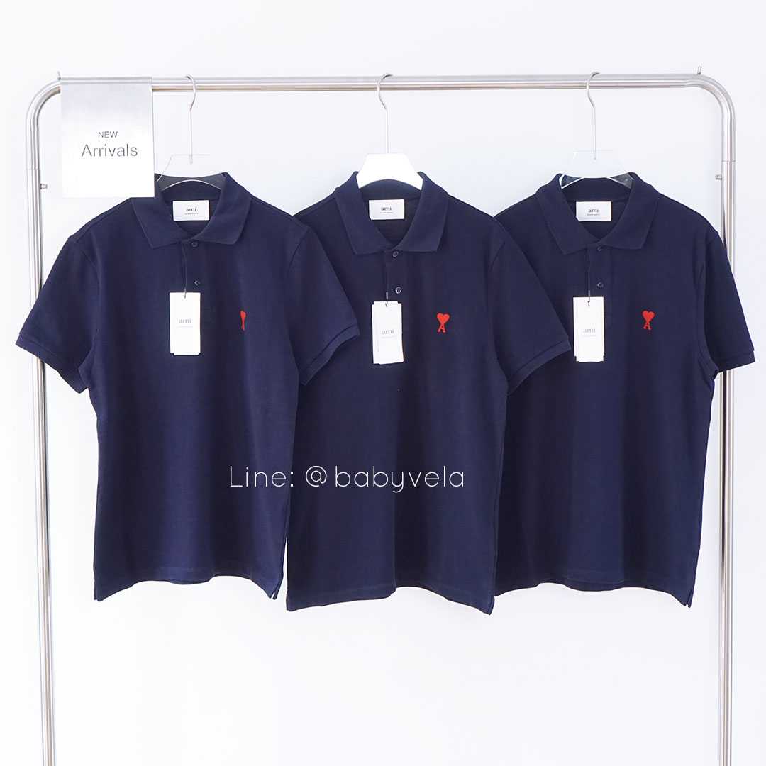 Ami Paris de Coeur Polo Shirt (Navy)