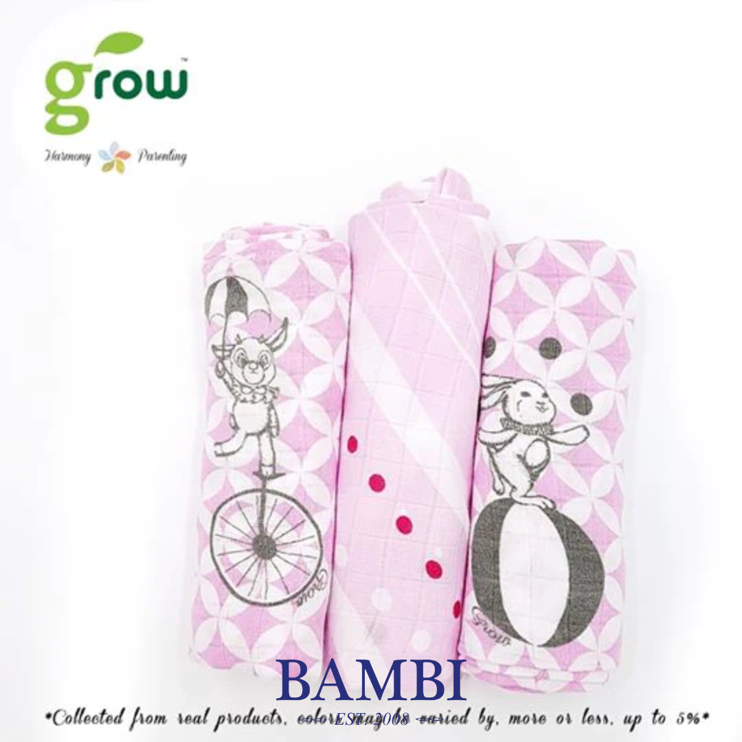 ผ้าอ้อม มัสลินใยไผ่ 100% GROW BAMBOO muslin cloth diapers